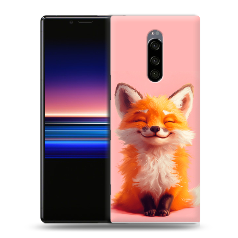 Силиконовый чехол на Sony Xperia 1 с принтом милая лиса Силиконовый чехол на Sony Xperia 1 с принтом милая лиса