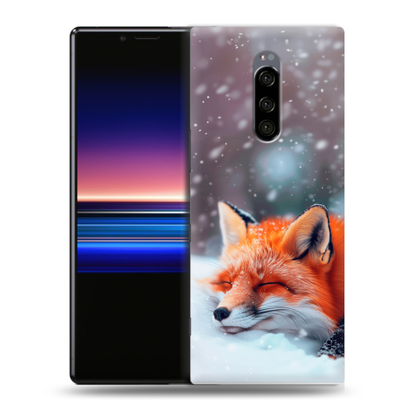 Пластиковый чехол на Sony Xperia 1 с принтом лиса Пластиковый чехол на Sony Xperia 1 с принтом лиса