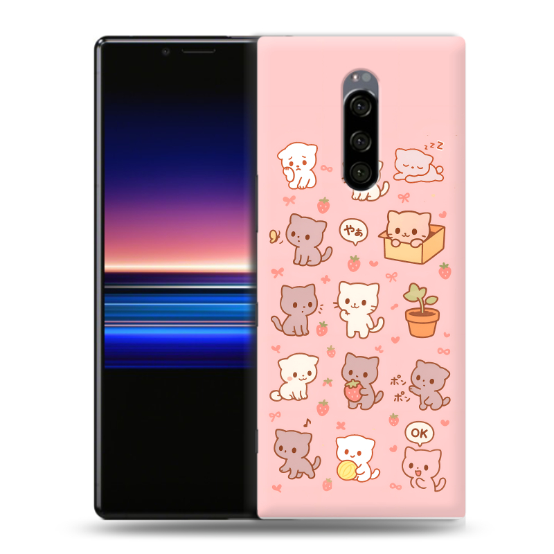 Силиконовый чехол на Sony Xperia 1 с принтом Hello Kitty Хелоу Кити Силиконовый чехол на Sony Xperia 1 с принтом Hello Kitty Хелоу Кити