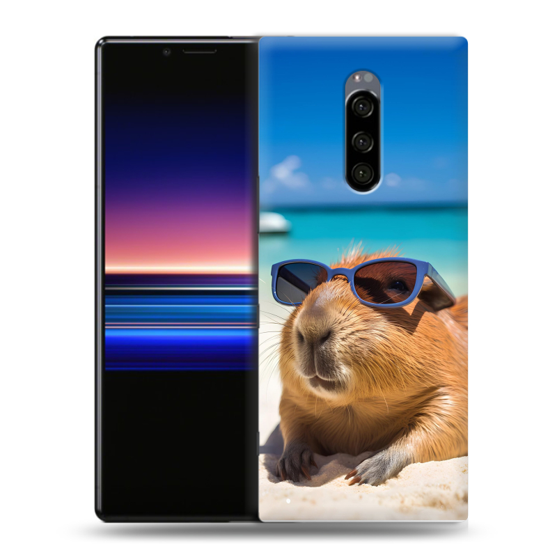 Силиконовый чехол на Sony Xperia 1 с принтом Капибара Силиконовый чехол на Sony Xperia 1 с принтом Капибара