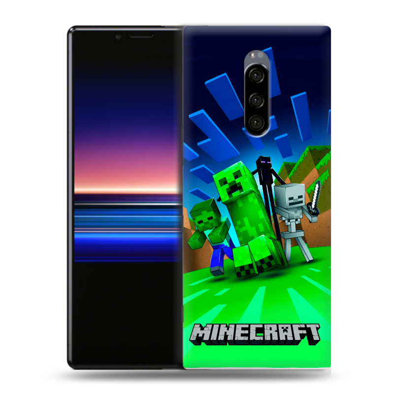 Пластиковый чехол на Sony Xperia 1 с принтом Майнкрафт Пластиковый чехол на Sony Xperia 1 с принтом Майнкрафт