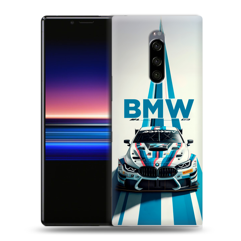 Силиконовый чехол на Sony Xperia 1 с принтом БМВ BMW Силиконовый чехол на Sony Xperia 1 с принтом БМВ BMW