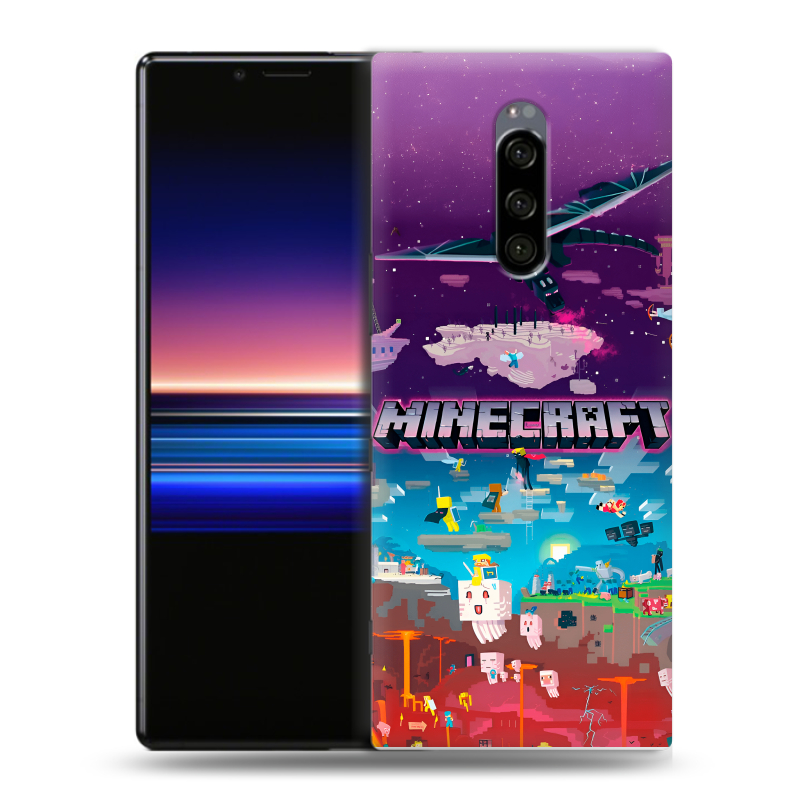 Пластиковый чехол на Sony Xperia 1 с принтом Майнкрафт Minecraft Пластиковый чехол на Sony Xperia 1 с принтом Майнкрафт Minecraft