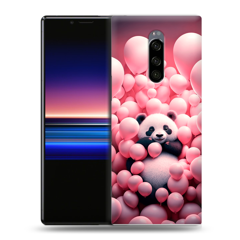 Силиконовый чехол на Sony Xperia 1 с принтом Панда Силиконовый чехол на Sony Xperia 1 с принтом Панда