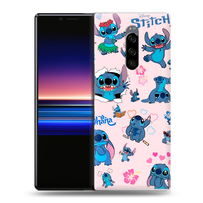 Силиконовый чехол на Sony Xperia 1 с принтом Лило и Стич Силиконовый чехол на Sony Xperia 1 с принтом Лило и Стич