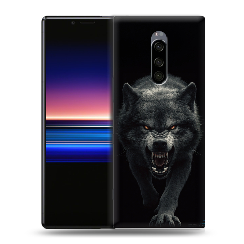Пластиковый чехол на Sony Xperia 1 с принтом Волк Пластиковый чехол на Sony Xperia 1 с принтом Волк