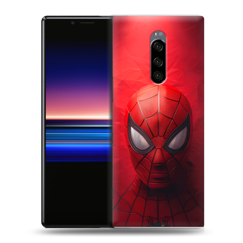 Пластиковый чехол на Sony Xperia 1 с принтом Spiderman Человек паук Пластиковый чехол на Sony Xperia 1 с принтом Spiderman Человек паук