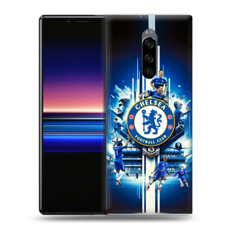 Силиконовый чехол на Sony Xperia 1 с принтом Chelsea Челси Силиконовый чехол на Sony Xperia 1 с принтом Chelsea Челси