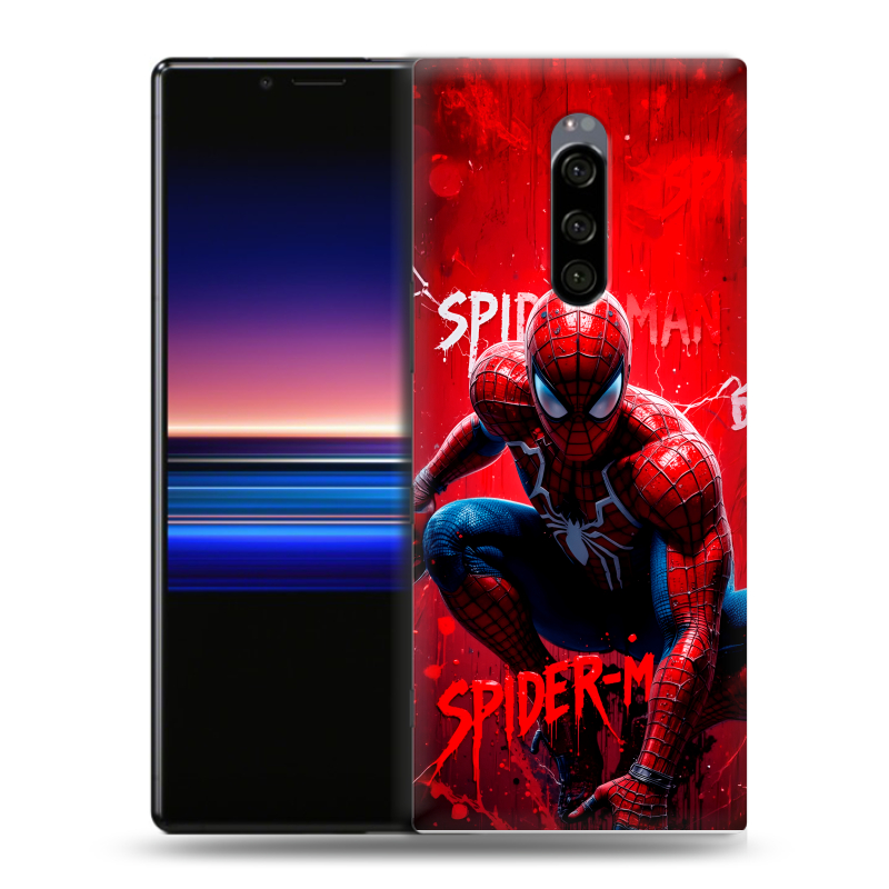 Силиконовый чехол на Sony Xperia 1 с принтом Spiderman Человек паук Силиконовый чехол на Sony Xperia 1 с принтом Spiderman Человек паук