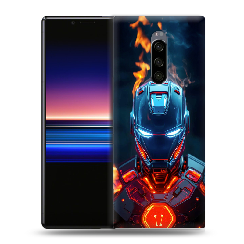 Силиконовый чехол на Sony Xperia 1 с принтом IronMan Железный человек Силиконовый чехол на Sony Xperia 1 с принтом IronMan Железный человек