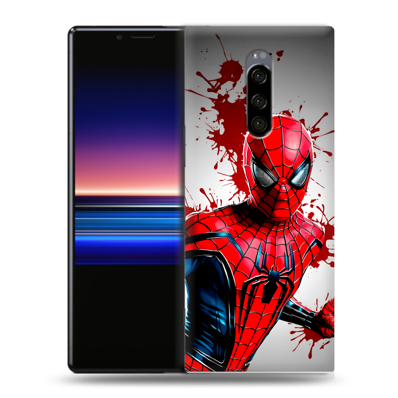 Пластиковый чехол на Sony Xperia 1 с принтом Spiderman Человек паук Пластиковый чехол на Sony Xperia 1 с принтом Spiderman Человек паук