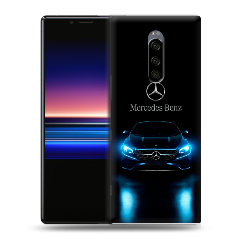 Силиконовый чехол на Sony Xperia 1 с принтом Mercedes Мерседес Силиконовый чехол на Sony Xperia 1 с принтом Mercedes Мерседес