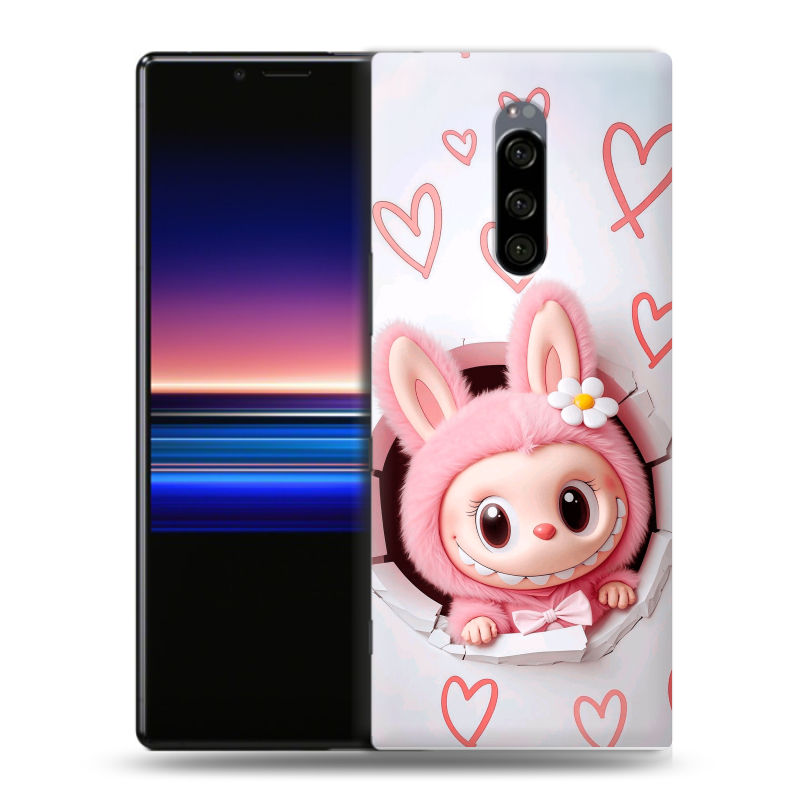 Пластиковый чехол на Sony Xperia 1 с принтом Labubu Лабубу Пластиковый чехол на Sony Xperia 1 с принтом Labubu Лабубу