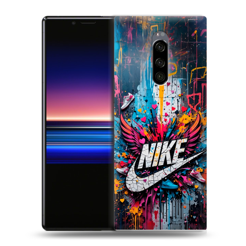 Силиконовый чехол на Sony Xperia 1 с принтом Nike Найк Силиконовый чехол на Sony Xperia 1 с принтом Nike Найк