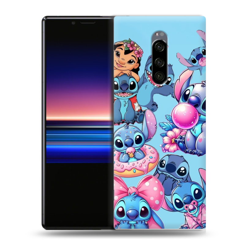 Силиконовый чехол на Sony Xperia 1 с принтом Лило и Стич Силиконовый чехол на Sony Xperia 1 с принтом Лило и Стич