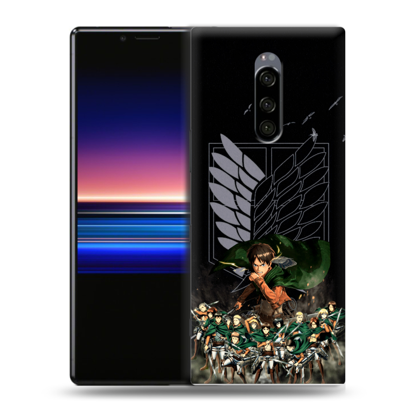 Силиконовый чехол на Sony Xperia 1 с принтом Атака титанов Силиконовый чехол на Sony Xperia 1 с принтом Атака титанов