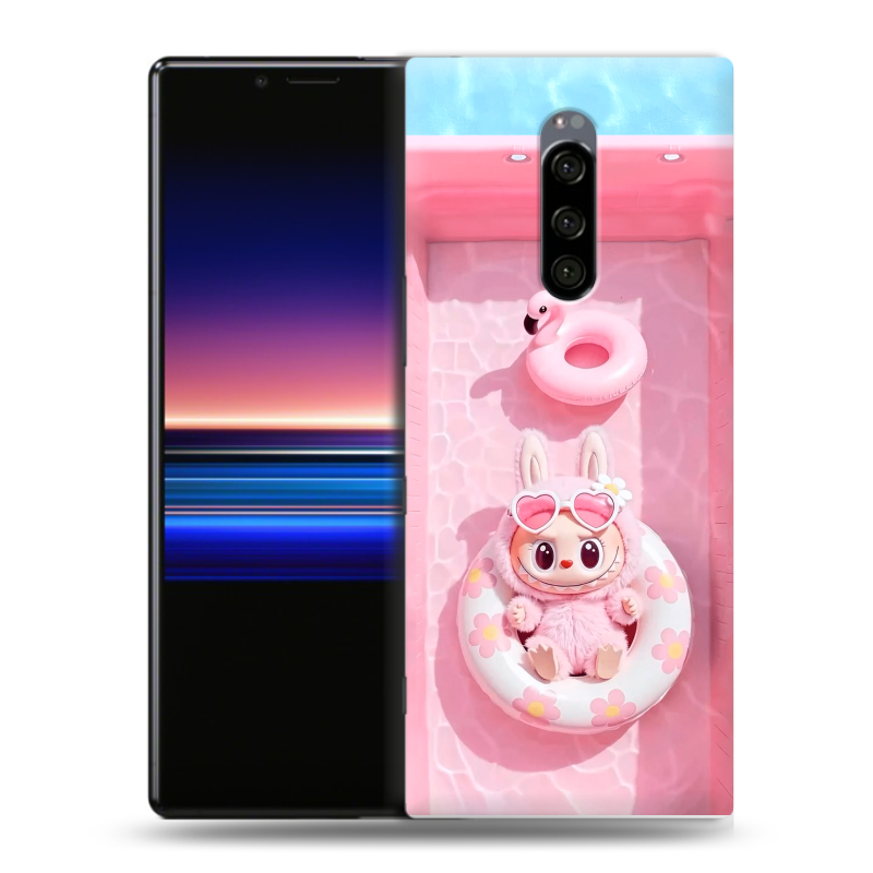 Пластиковый чехол на Sony Xperia 1 с принтом Labubu Лабубу Пластиковый чехол на Sony Xperia 1 с принтом Labubu Лабубу