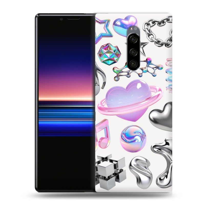 Пластиковый чехол на Sony Xperia 1 с принтом Y2K Пластиковый чехол на Sony Xperia 1 с принтом Y2K