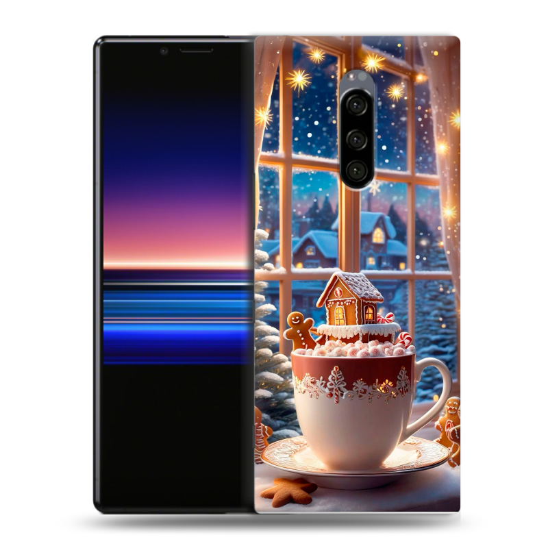 Пластиковый чехол на Sony Xperia 1 с принтом Новый год Пластиковый чехол на Sony Xperia 1 с принтом Новый год