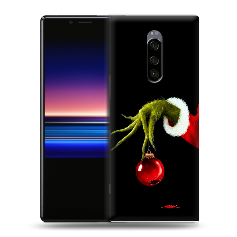 Силиконовый чехол на Sony Xperia 1 с принтом Новый год Гринч Силиконовый чехол на Sony Xperia 1 с принтом Новый год Гринч