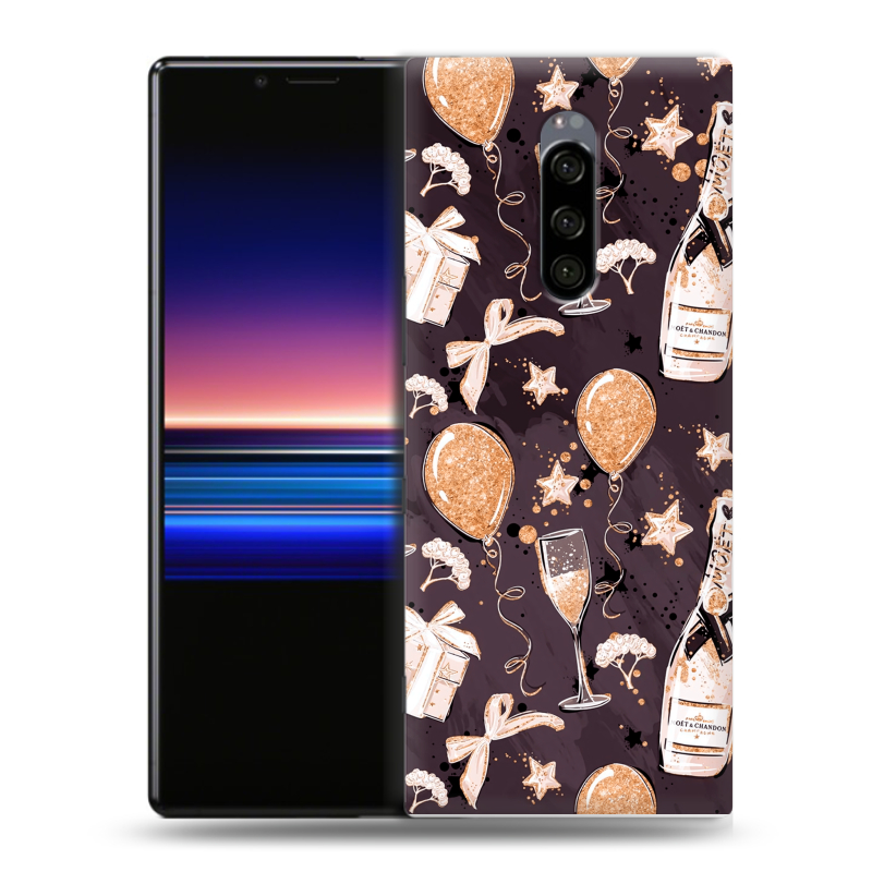Силиконовый чехол на Sony Xperia 1 с принтом Новый год Силиконовый чехол на Sony Xperia 1 с принтом Новый год
