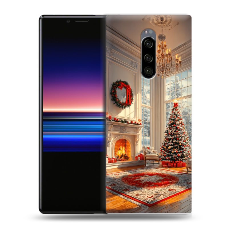 Пластиковый чехол на Sony Xperia 1 с принтом Новый год Пластиковый чехол на Sony Xperia 1 с принтом Новый год