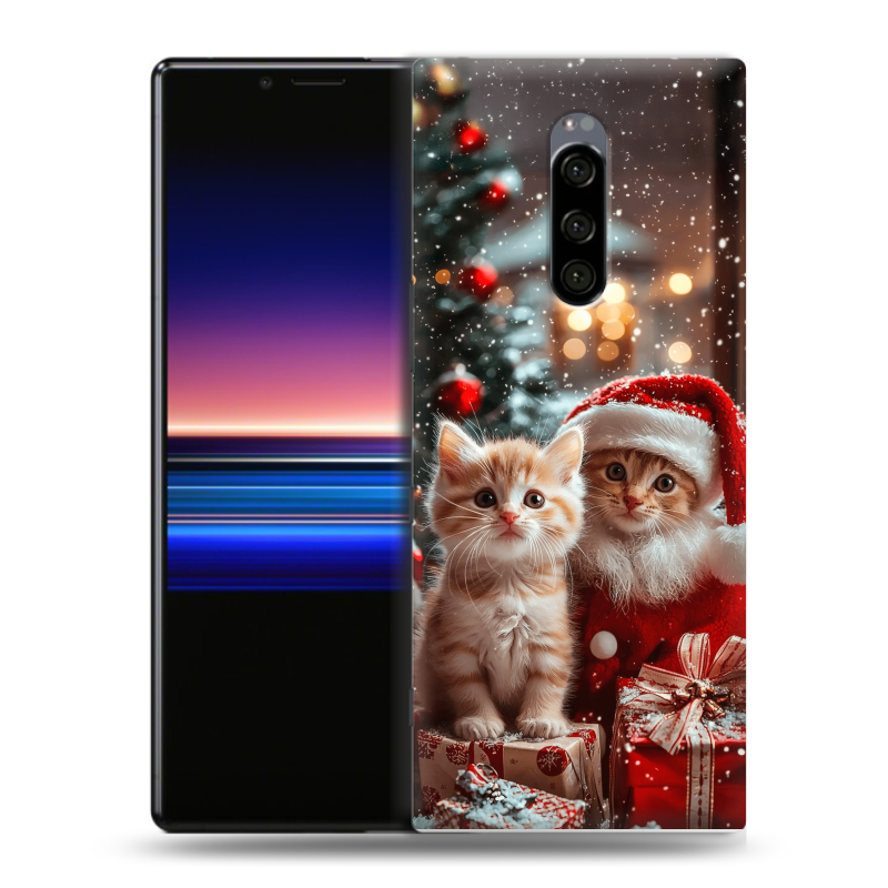 Силиконовый чехол на Sony Xperia 1 с принтом Новый год Силиконовый чехол на Sony Xperia 1 с принтом Новый год