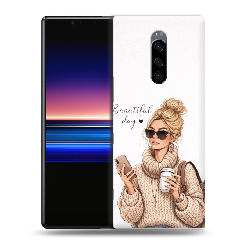 Пластиковый чехол на Sony Xperia 1 с принтом женский Пластиковый чехол на Sony Xperia 1 с принтом женский