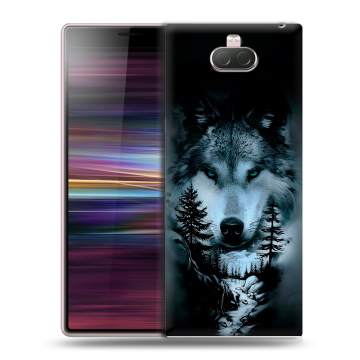 Силиконовый чехол на Sony Xperia 10 с принтом Лесной волк Силиконовый чехол на Sony Xperia 10 с принтом Лесной волк