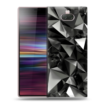Силиконовый чехол на Sony Xperia 10 с принтом Черные кристаллы Силиконовый чехол на Sony Xperia 10 с принтом Черные кристаллы