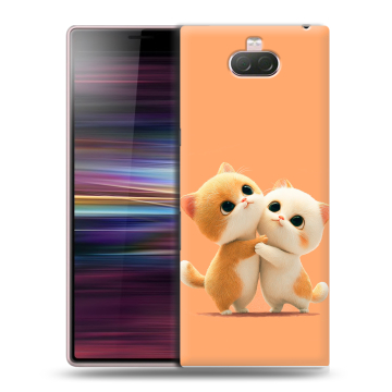 Силиконовый чехол на Sony Xperia 10 с принтом Милые котики Силиконовый чехол на Sony Xperia 10 с принтом Милые котики