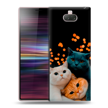 Силиконовый чехол на Sony Xperia 10 с принтом Кошки Силиконовый чехол на Sony Xperia 10 с принтом Кошки