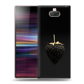 Силиконовый чехол на Sony Xperia 10 с принтом Черная клубника Силиконовый чехол на Sony Xperia 10 с принтом Черная клубника