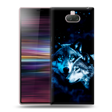 Силиконовый чехол на Sony Xperia 10 с принтом Волки Силиконовый чехол на Sony Xperia 10 с принтом Волки