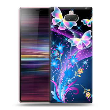 Силиконовый чехол на Sony Xperia 10 с принтом Бабочки Силиконовый чехол на Sony Xperia 10 с принтом Бабочки