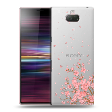 Силиконовый чехол на Sony Xperia 10 с принтом Ветка сакуры Силиконовый чехол на Sony Xperia 10 с принтом Ветка сакуры