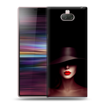 Силиконовый чехол на Sony Xperia 10 с принтом Девушка в шляпе Силиконовый чехол на Sony Xperia 10 с принтом Девушка в шляпе