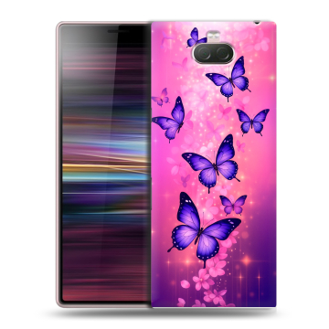 Силиконовый чехол на Sony Xperia 10 с принтом Бабочки Силиконовый чехол на Sony Xperia 10 с принтом Бабочки