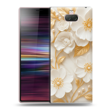 Силиконовый чехол на Sony Xperia 10 с принтом Цветы Силиконовый чехол на Sony Xperia 10 с принтом Цветы