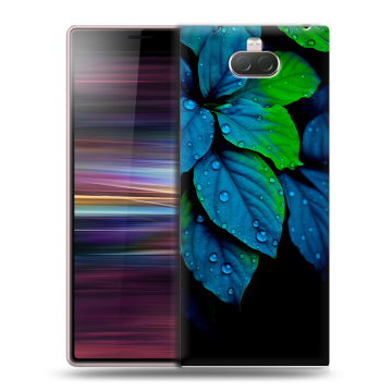 Силиконовый чехол на Sony Xperia 10 с принтом Листья и роса Силиконовый чехол на Sony Xperia 10 с принтом Листья и роса