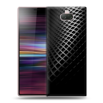 Силиконовый чехол на Sony Xperia 10 с принтом Текстура металла