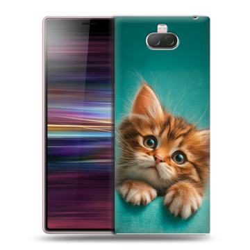 Силиконовый чехол на Sony Xperia 10 с принтом котенок