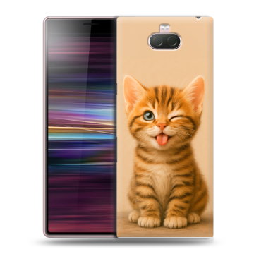 Силиконовый чехол на Sony Xperia 10 с принтом котенок
