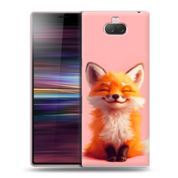 Силиконовый чехол на Sony Xperia 10 с принтом милая лиса