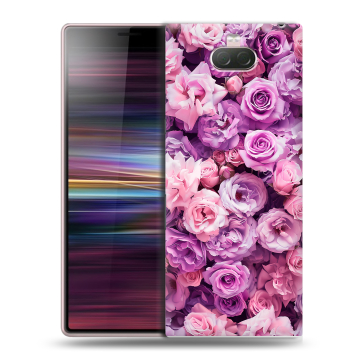 Силиконовый чехол на Sony Xperia 10 с принтом лавандовые розы