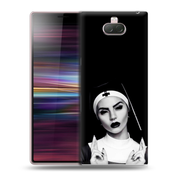 Силиконовый чехол на Sony Xperia 10 с принтом монашка