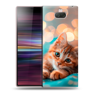 Силиконовый чехол на Sony Xperia 10 с принтом котик