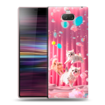 Силиконовый чехол на Sony Xperia 10 с принтом милые котики