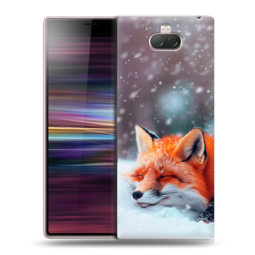 Силиконовый чехол на Sony Xperia 10 с принтом лиса