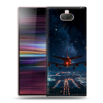 Силиконовый чехол на Sony Xperia 10 с принтом самолет